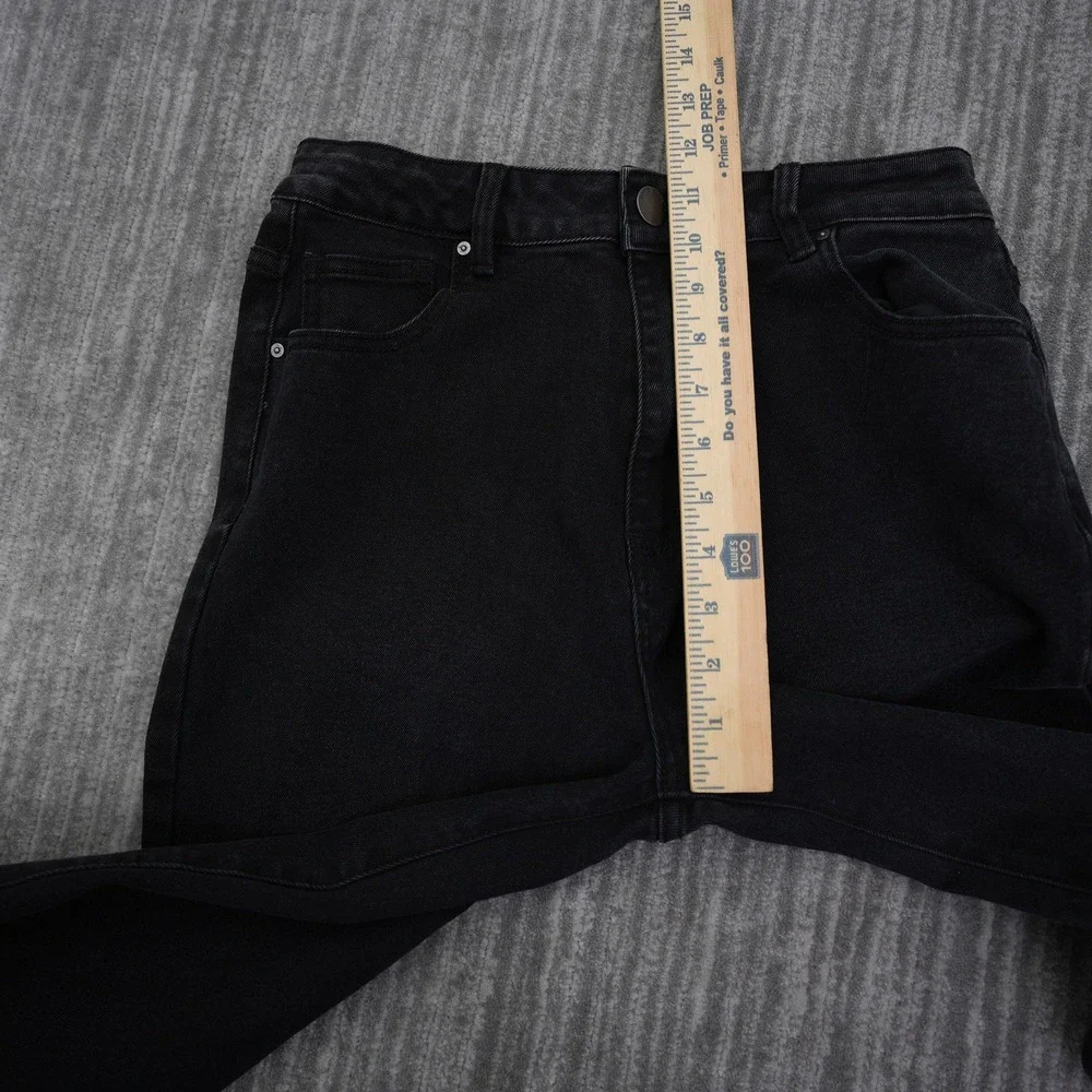 Cotton On Stretch Mom Jean Womens 8 Black High Waisted Tapered Denim‎ Pants
